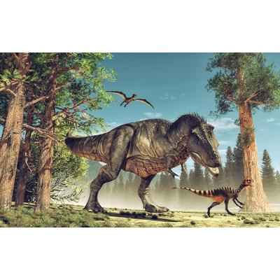 Fototapete PAPERMOON "Dinosaurier", bunt, B:2,5m L:1,86m, Vlies, Tapeten