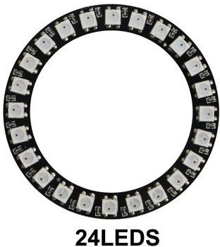 Uplifted Goods Smart Addressable RGB LED Pixel Ring Kit With Controller 24leds Black