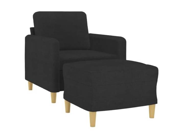 vidaXL Sessel mit Hocker Schwarz 60 cm Stoff
