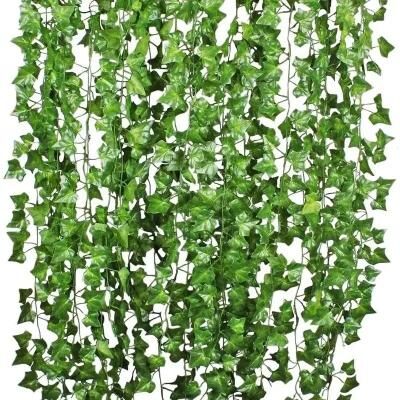 Uplifted Goods Realistic Artificial Ivy Leaf Hanging Garland And Greenery Vine watermelon 393.70 In 5 Strings