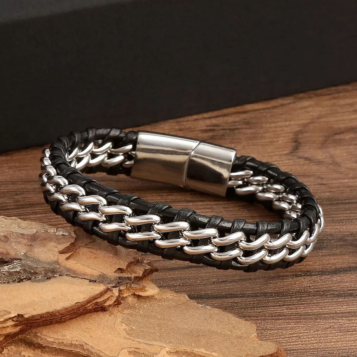 INF Armband aus geflochtenem PU-Leder