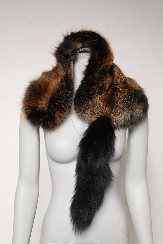 Braun-Rot Fuchs Pelz Halswärmer Winter Schal