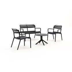 Forza Vico/Rieti ø 60 cm Sessel-Sofa Lounge-Set 4-teilig