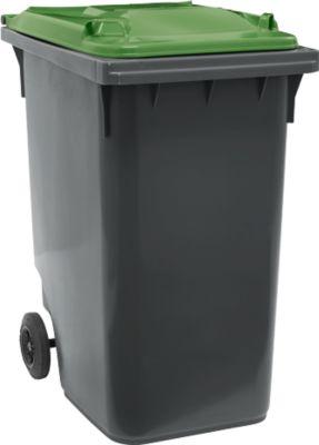 SSI Schäfer Mülltonne GMT, 360 l, bis 144 kg, fahrbar, vorbereitet für Chipaufnahme, PE, schwarzgrün