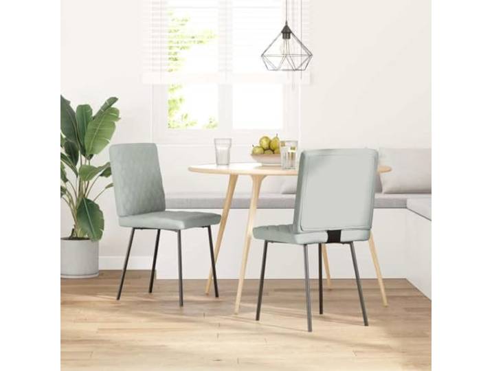 KLGBNCVE Esszimmerstühle 2 STK Hellgrau Samt Metall Holz Samtstoff,Metall und Holzgestell,dicker Schaumstoff,Esszimmer,Wohnzimmer,Gästezimmer