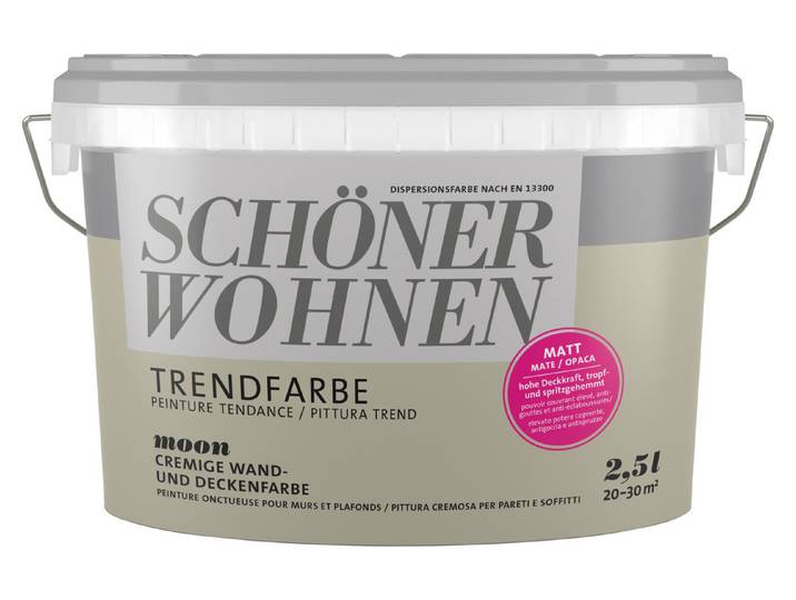 Schöner Wohnen Wandfarbe Trendfarbe Moon 2.5 l Matt