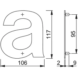 Magni, Hausnummer + Türschild, Buchstabe a Edelstahl