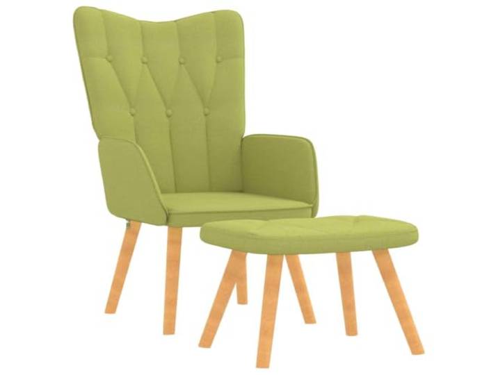 Makastle Relaxsessel mit Hocker Grün Stoff