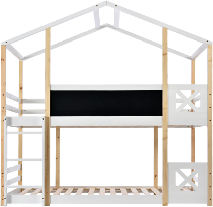 Kinderbett 90x200 cm Weiss Ohne Matratze Hochbett Baumhaus Mit Stauraum Rausfallschutz 2 Lattenrost Naturbelassen