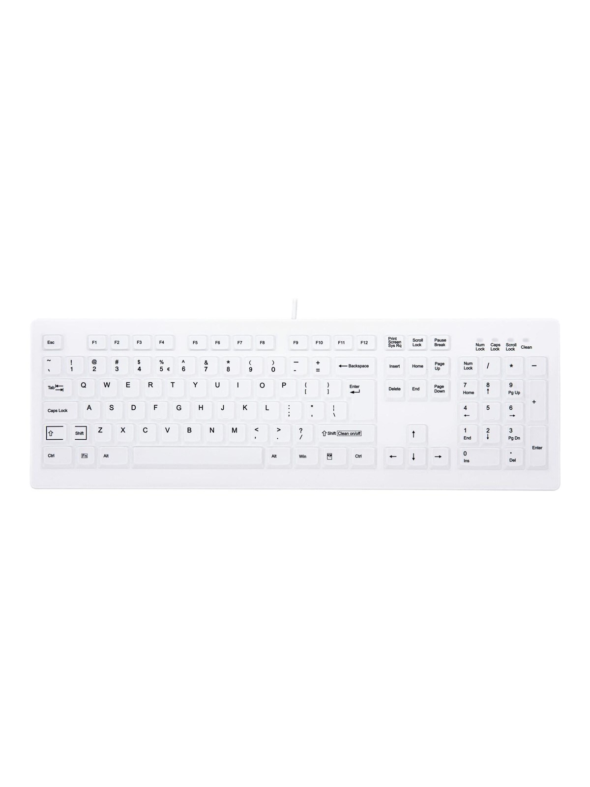 Cherry Contour MedicalKey AK-C8100 Sanitizable - Tastatur - Englisch (US) - Weiss