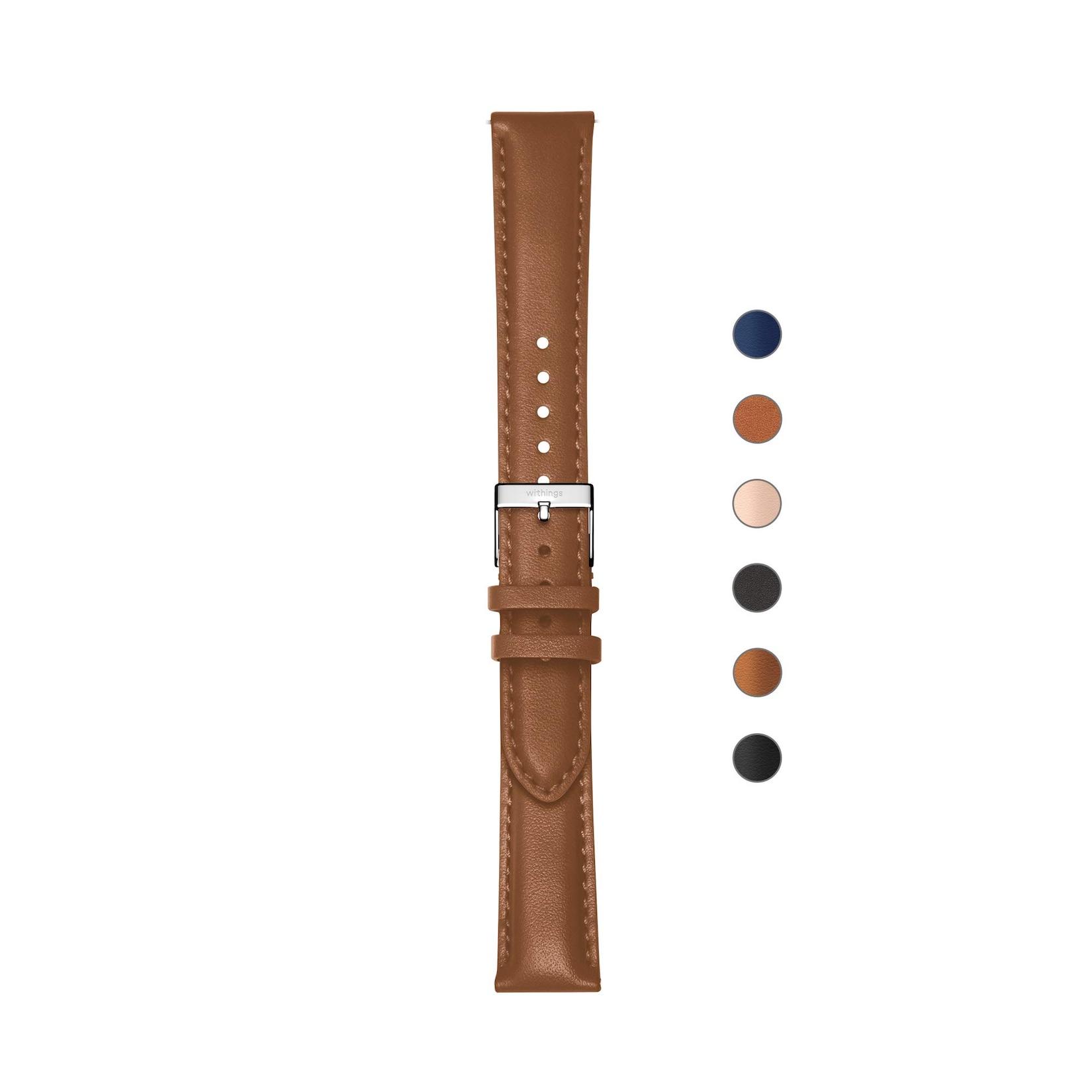 Withings Leather Wristband 18mm Braun Armband