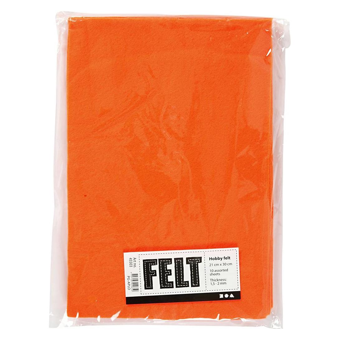 Creativ Company Hobbyvilt Oranje A4, 10 Vellen (29.70 x 21 cm) (45503)