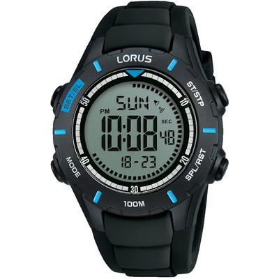 Chronograph LORUS, schwarz (schwarz, grau), Armbanduhren, Herren, schwarz, Chronograph, Armbanduhr, Quarzuhr, Herrenuhr, digital, bis 10 bar wasserdicht