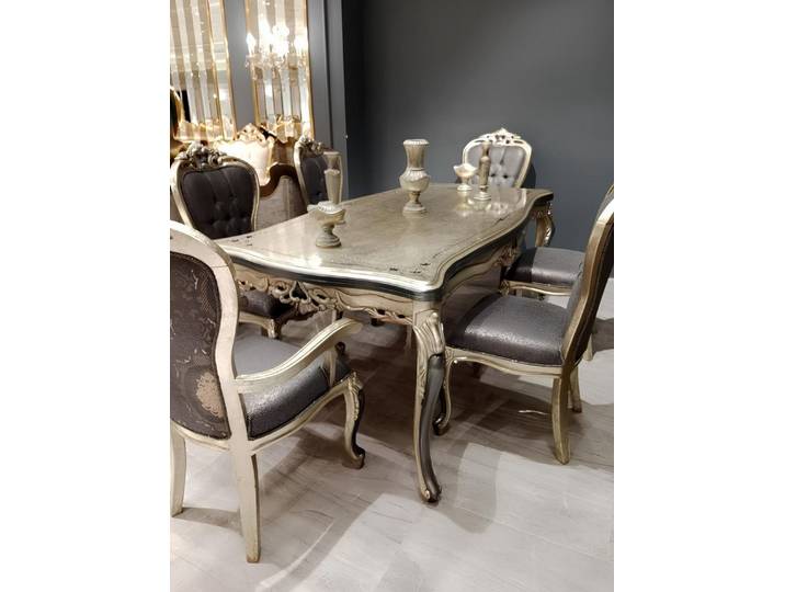 Xlmoebel Esstisch Designer Holz Tisch in Gold für 6 Personen im Esszimmer (1-St), Made in Europa