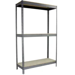 SimonRack Industrieregal, 2000x1500x750 mm, 400 kg am Biegepunkt, 3 Holzböden, Garagenregal, Grau- Ecoforte