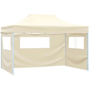 vidaXL Pavillon 44972 Pop-up, creme, 3 x 4,5m, höhenverstellbar, wasserdicht, faltbar