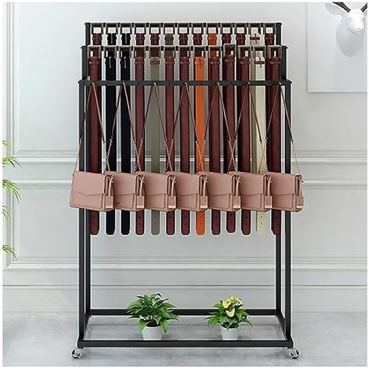 Riemhanger Displaystandaard Accessoire Organizer Zwart H 150 x B 60 x D 40 cm