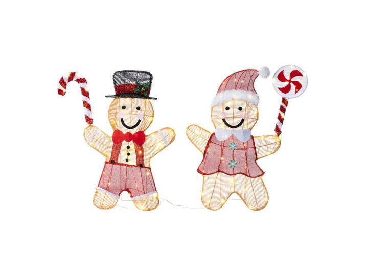 X-Mas Led-Dekoleuchte, Rot, Schwarz, Weiß, Goldfarben, Metall, 2-teilig, 5 mm, Lampen & Leuchten, Innenbeleuchtung, Dekoleuchten, Dekoleuchten