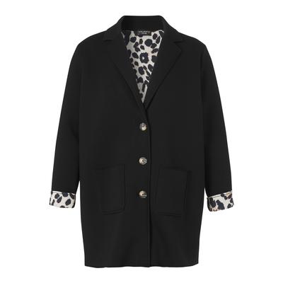 Sweatjacke VIA APPIA DUE "VIA APPIA DUE Jacke", Damen, Gr. 54, schwarz (schwarz multicolor), Casual, regular fit, V-Ausschnitt, Sweatjacken Sweatjacke, Große Größen