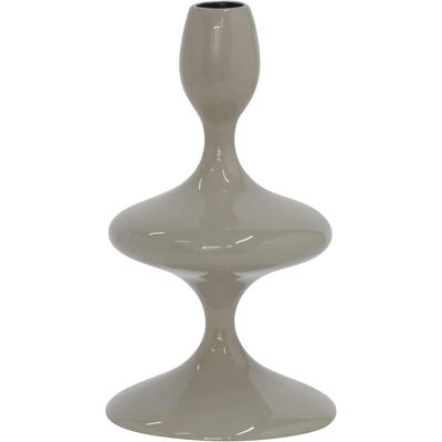 Kerzenhalter MIRRORS AND MORE "LAUREEN", beige (warm grau), B:11cm H:19,5cm, Metall, Kerzenhalter, Kerzenhalter, Außergewöhnliche, moderne Form