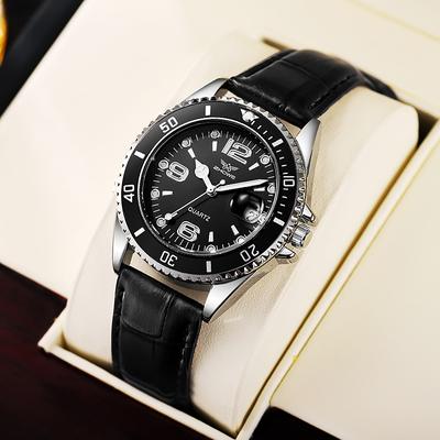 Youfap Market Luxury Business Waterproof Men Watch, New Top Brand Man Wristwatch, Quartz Leather Men's Watches Handsome black