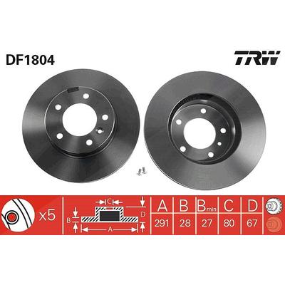Trw Bremsscheibe [Hersteller-Nr. DF1804] für Jaguar, Daimler