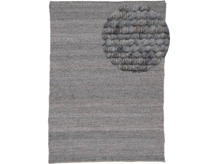 Wollteppich CARPETFINE Passau Handwebteppich , grau, B:200cm H:10mm L:290cm, Jute, Wolle, Teppiche, Wollteppich, Naturfaser, Wolle, handgewebter Wendeteppich, Schlafzimmer, Wohnzimmer