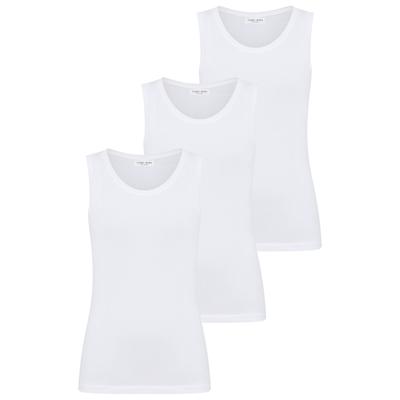 Tanktop YSABEL MORA, Damen, Gr. XL, weiß, Single Jersey, Obermaterial: 95% Baumwolle, 5% Elasthan, hüftbedeckend, Rundhals, Tops Tanktop, breite Träger, weich, elastisch, Baumwollmix