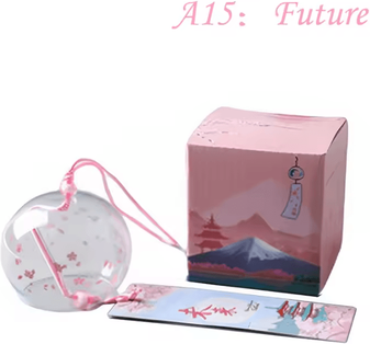 Inspire Curations Japanese Glass Furin Wind Chime Sakura Cherry Blossom Hanging Bell Decor a15decor