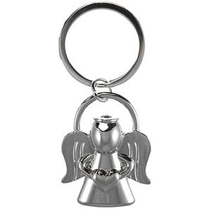 BASI Schlüsselanhänger Schutzengel, Metall, silber, gravurfähig, 1 Stück
