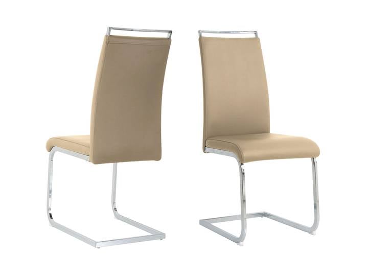 Moderner Stuhl 2er-Set Nira Kunstleder taupe - Stuhl 2er-Set