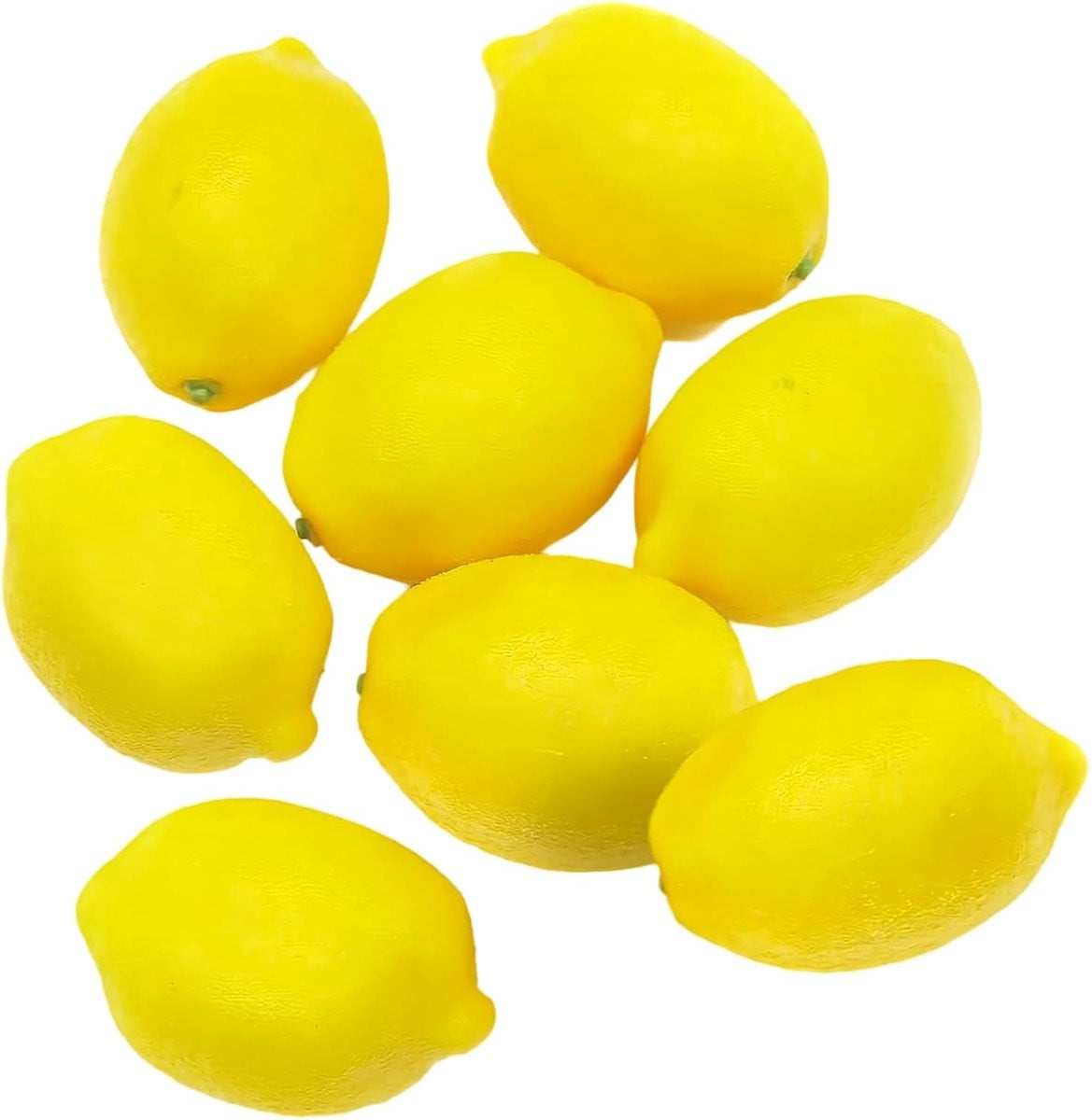 SnelShoppen Set van 8 Kunstmatige Citroenen - Geel - Decoratief Kunstfruit van Plastic