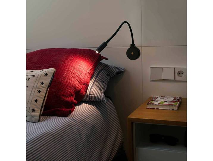 FARO BARCELONA Wandleuchte Pixie, schwarz, für Schlafzimmer, Metall, Modern