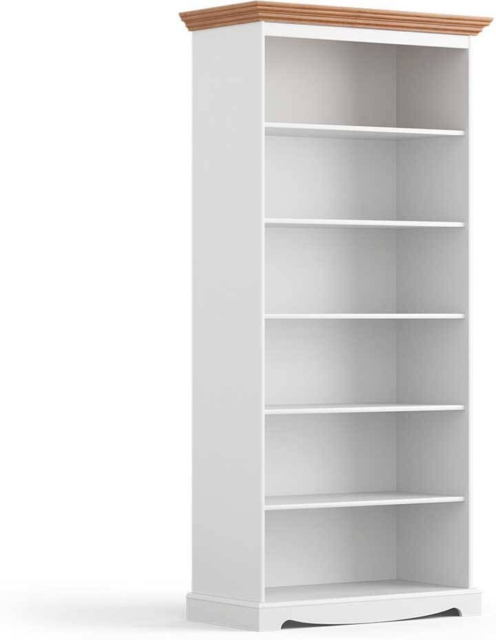 Pharao24.de Standregal Holzregal in Weiß im Landhausstil