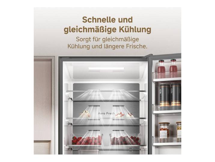 Dreame Kühl-/Gefrierkombination DRB450WMBCEU, 201 cm hoch, 59,5 cm breit, Viel Platz, Leise, Modernes Design