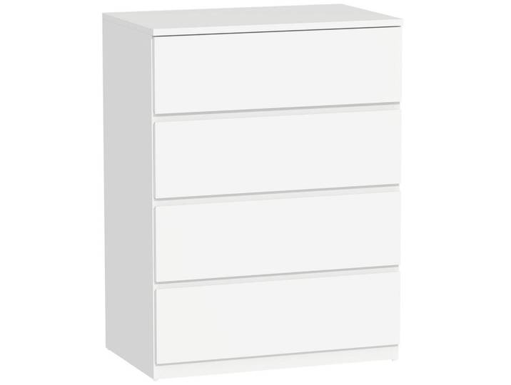 ComfortXL Komoode De-12823 4 Schubladen, grifflos, minimalistisch Weiß, 60x80x40 cm, Kleinmöbel, Kommoden, Kommoden