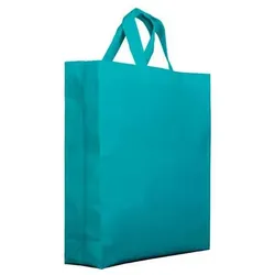 MONOUSO - Vliesstofftasche PREMIUM Kurzen Griffen Aquamarinblau 25+10x30cm (25 Stück)
