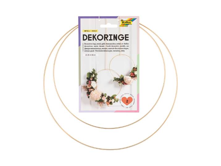 Deko Ring silber und gold, 2 Stk.
