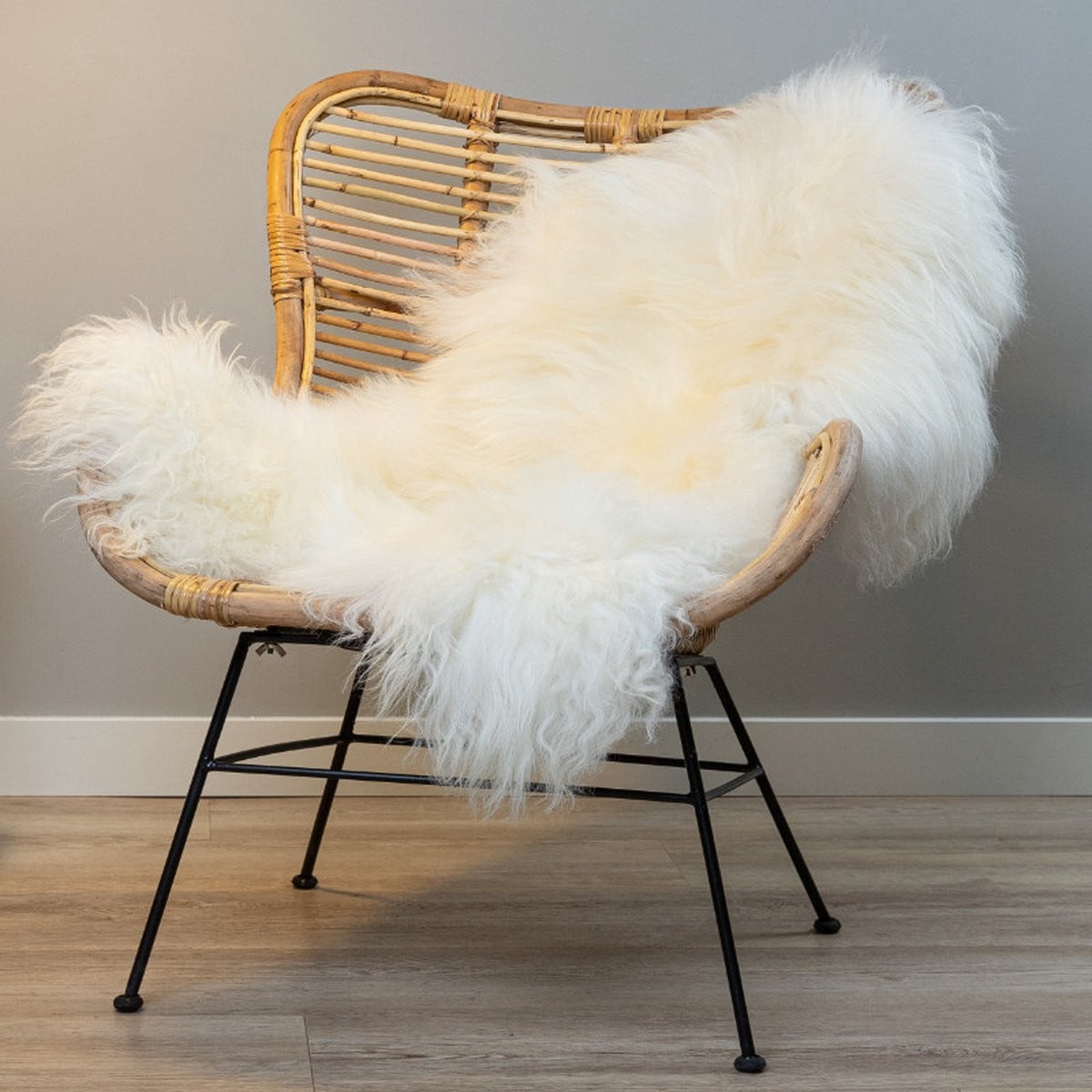 WOOOL Schapenvacht IJslands Wit M - 100% Echte Schapenvacht - Breedte: 100 cm, Diepte: 55 cm