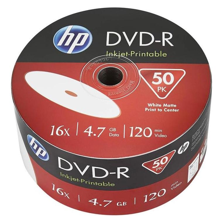 HP DVD-R 4.7GB/120Min/16x Cakebox (50 Disc) (50x) (DME00025)