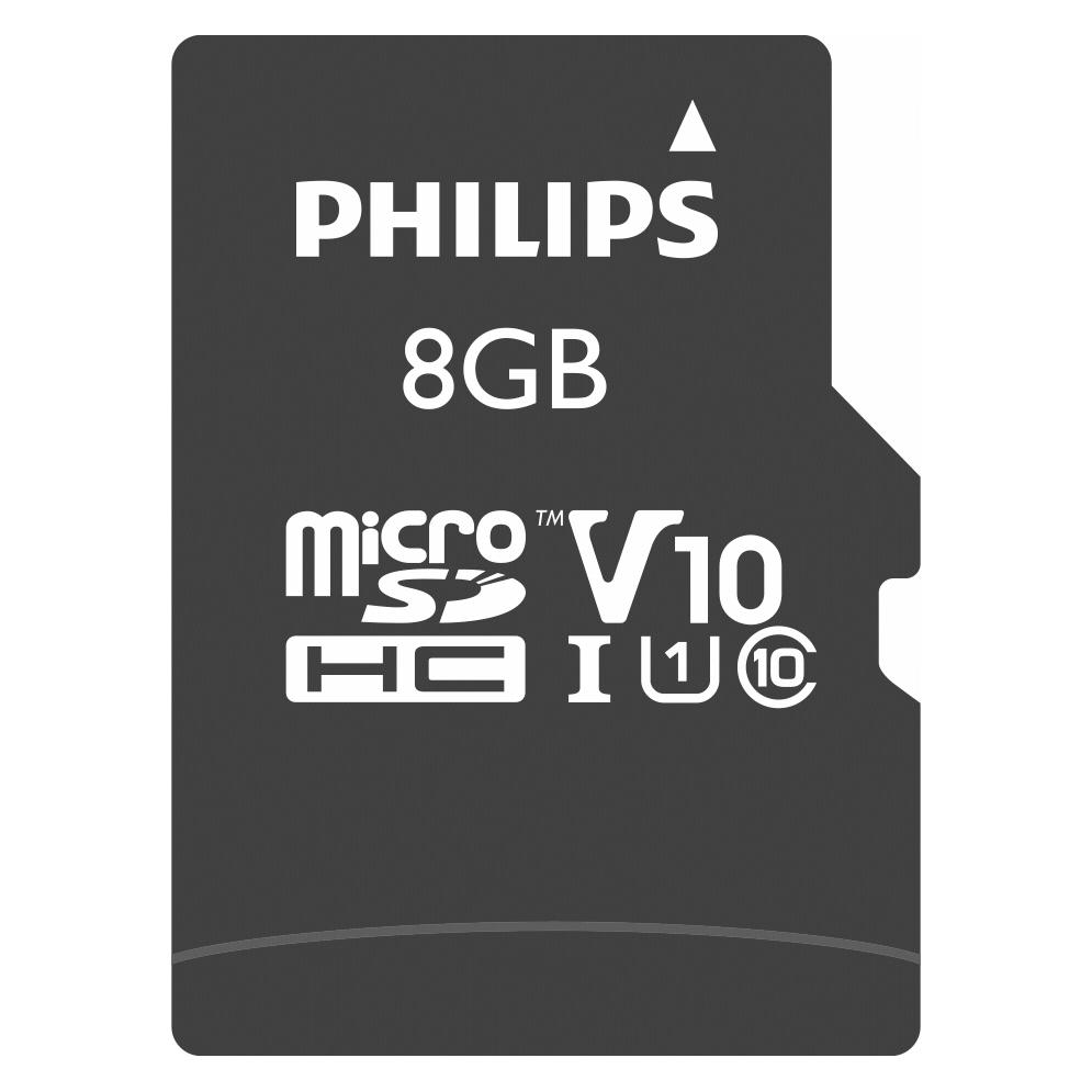 Philips MicroSDHC Card 8GB Class 10 UHS-I U1 incl. Adapter (8 GB, microSDHC, U1, UHS-I) (FM08MP45B/00)