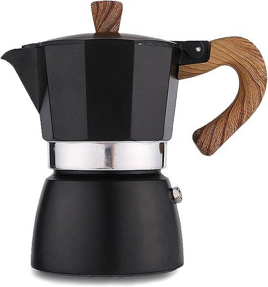 SolidKeus Aluminium Moka Pot voor 3 kopjes espresso - zwart
