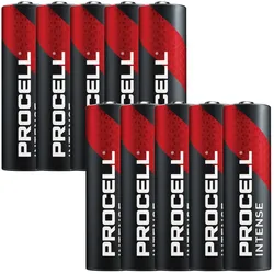 10 Stück Duracell Procell Intense Alkaline AA Mignon LR06 1,5V im Karton, für energieintensive Geräte