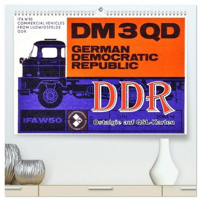 DDR - Ostalgie auf QSL-Karten (hochwertiger Premium Wandkalender 2027 DIN A2 quer), Kunstdruck in Hochglanz