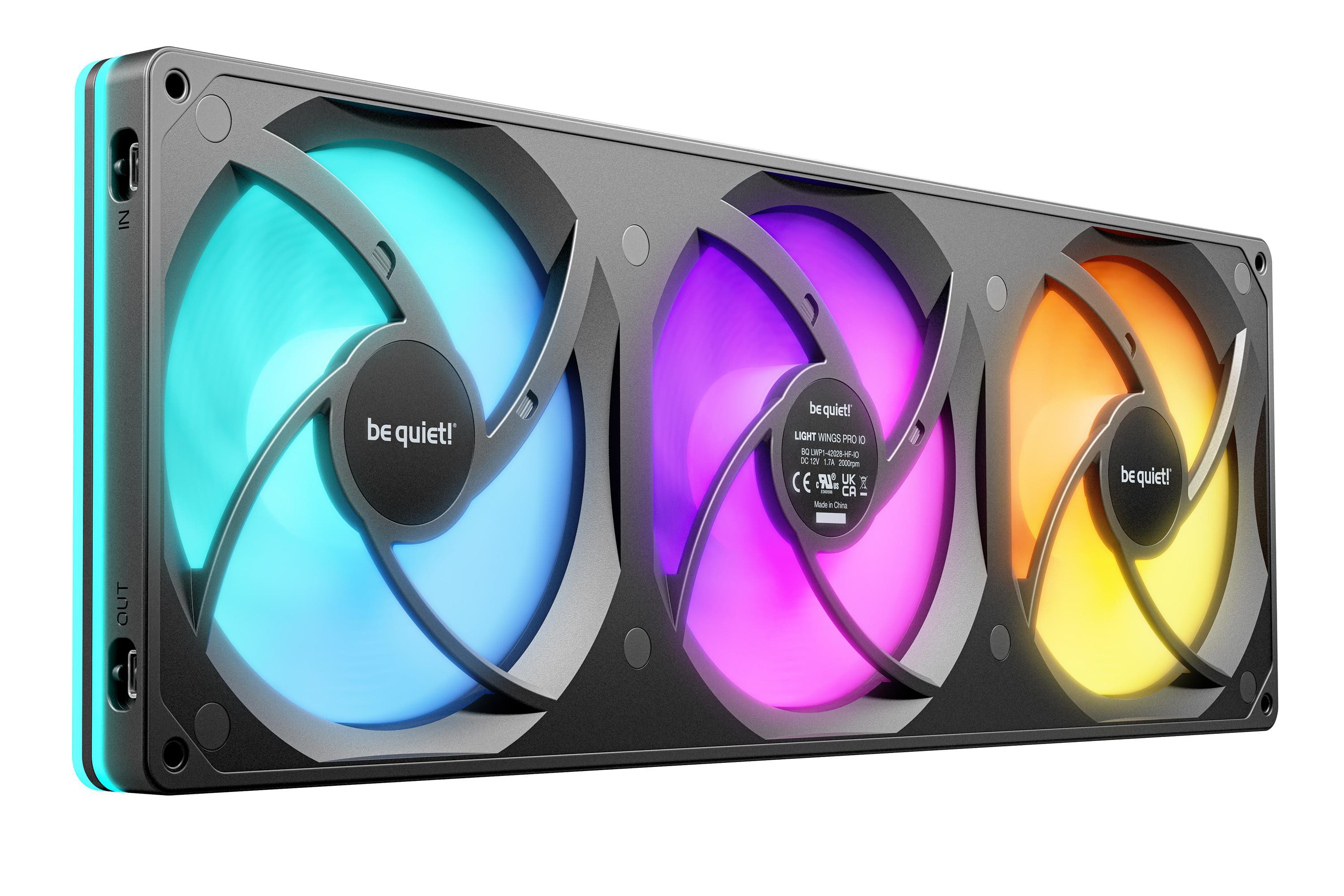 be quiet! Lüfter Light Wings Pro IO Schwarz- 420mm Gehäuselüfter