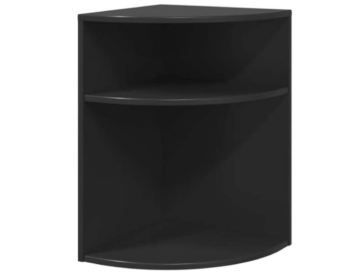 Favemtsl Beistelltisch Schwarz 39,7x39,7x60 cm Holzwerkstoff Sofatisch Kompakter Nachttisch mit Fächern für Schlafzimmer und Wohnraum. Bietet praktischen Stauraum auf kleinem Raum.