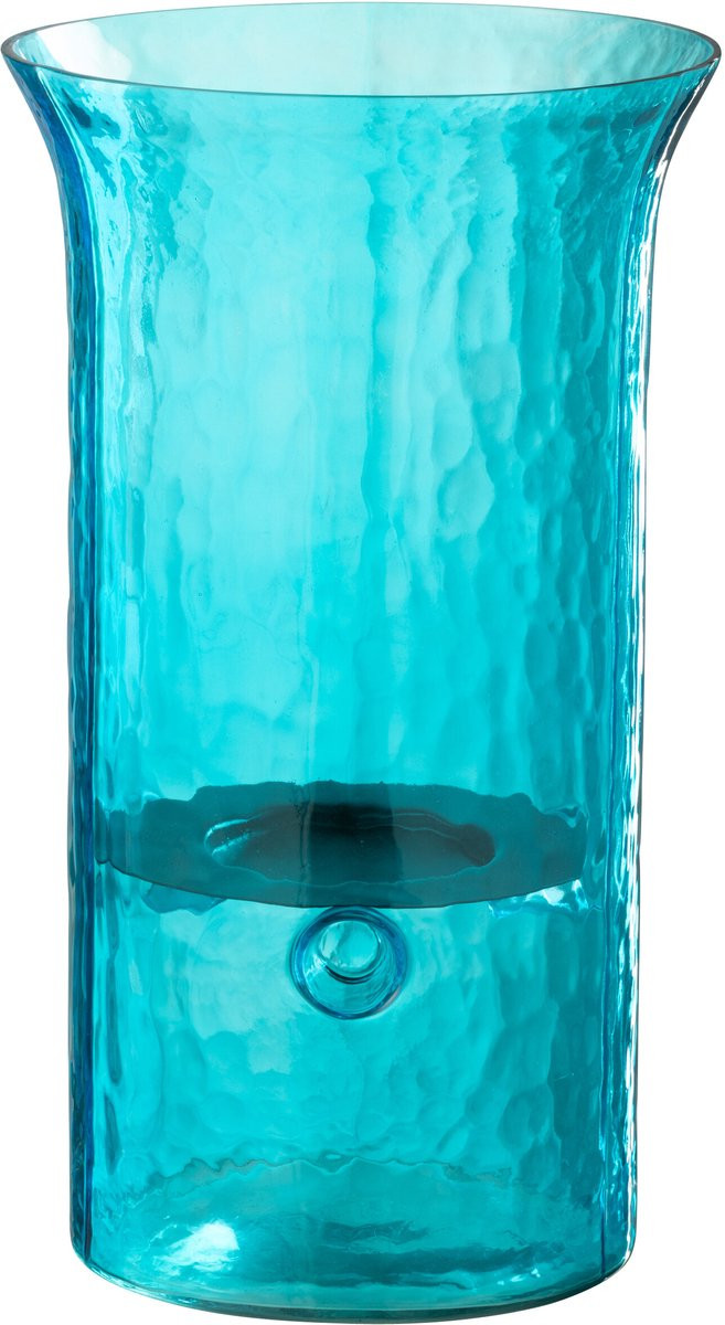 J-Line windlicht Tarifa glas azuur small