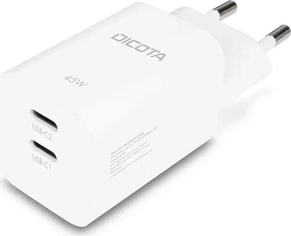 Dicota 2-port GaN Wall Charger (45W) EU white