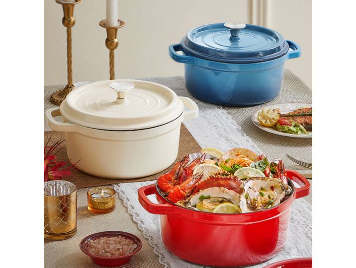 COOKER KING – marmite antiadhésive en fonte émaillée, marmite à soupe pour ragoût domestique, cuisinière à gaz à Induction, ustensiles de cuisine universels