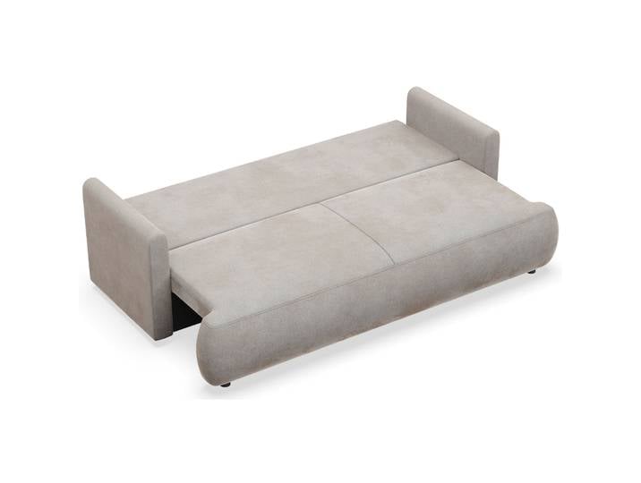 Dreisitziges ausklappbares Sofa Ovo Mini mit Stauraum, grauer